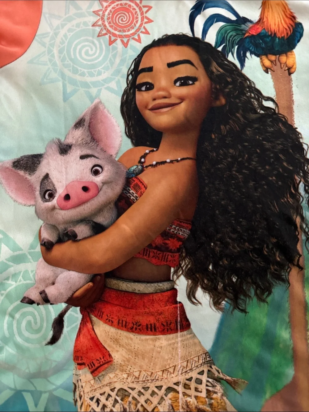 Disney Moana Nightgown in Coral and Teal. Size 6. Soft. Comfortable. Bedtime. - Picture 3 of 15